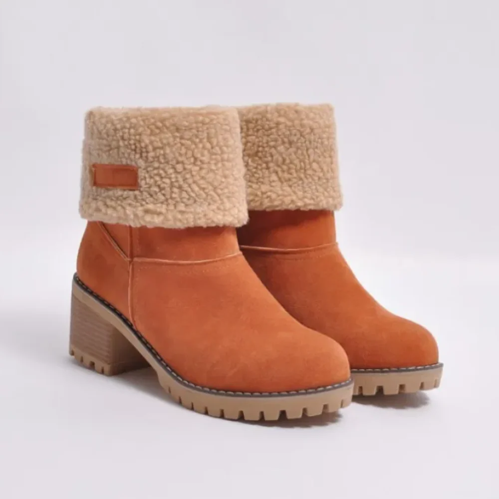 Allegra Enkellaarsjes | Dames Chunky Heel Ankle Boots met Shearling Voering