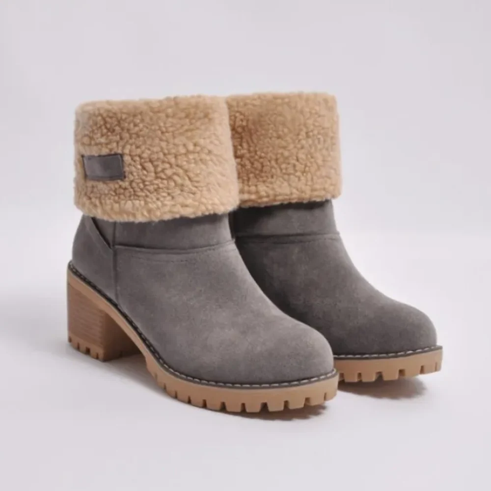 Allegra Enkellaarsjes | Dames Chunky Heel Ankle Boots met Shearling Voering