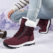Chiara Boots | Dames Quilted Mid-Calf Winterlaarzen met Fleece Voering en Vetersluiting