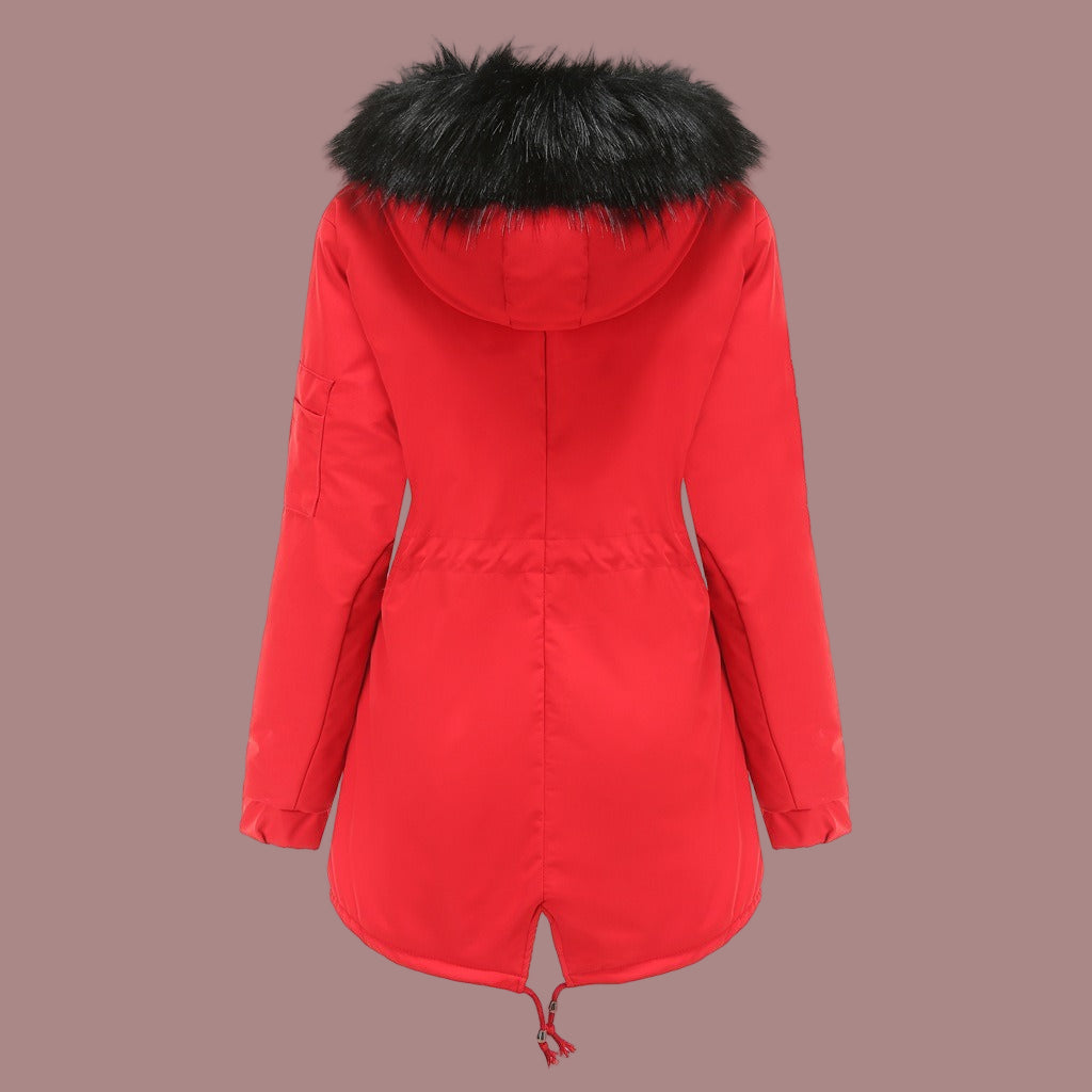 Chiara Parka Coat | Gevoerde Winter Damesjas met Imitatiebont Capuchon