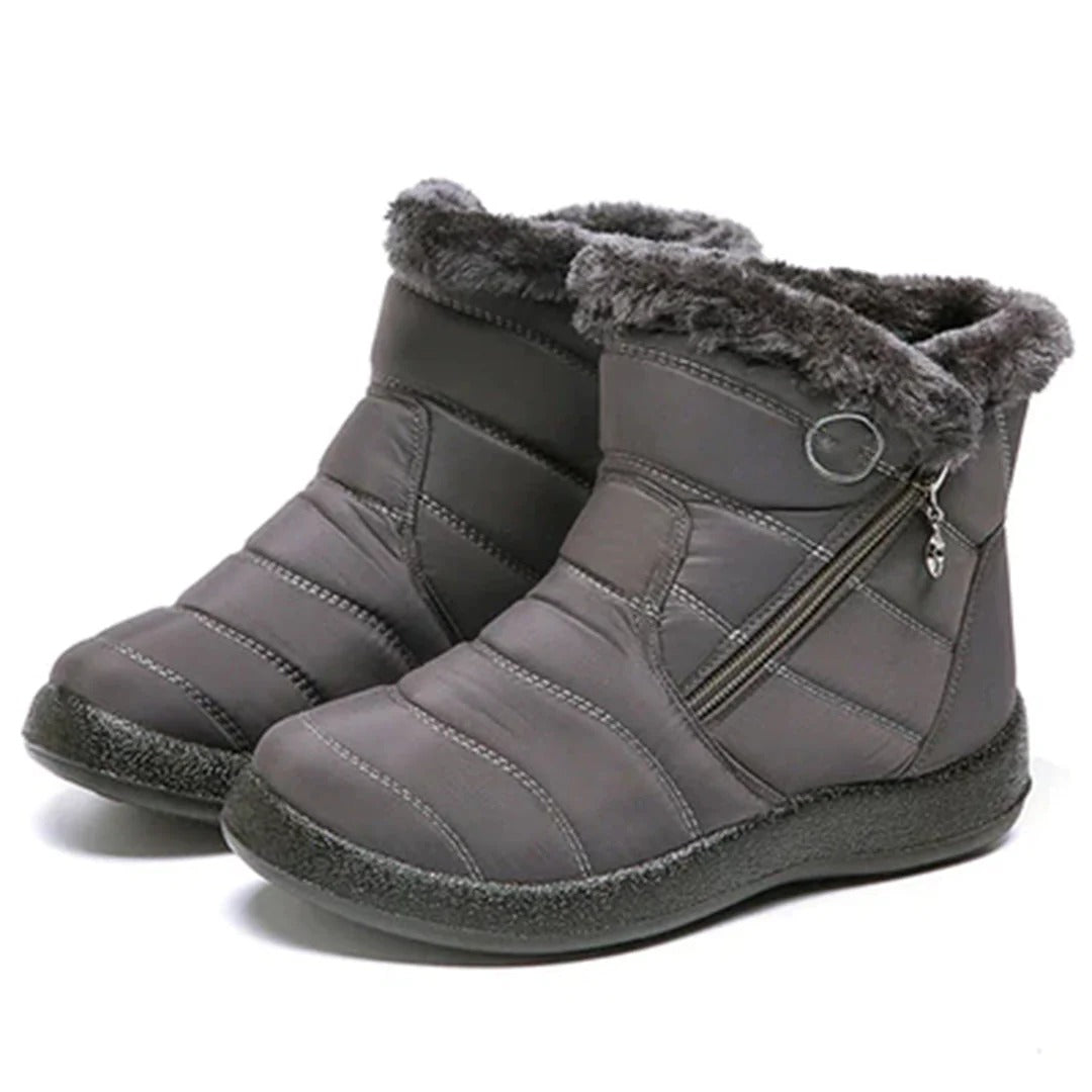 Elena Enkellaarsjes | Dames Quilted Water-Resistant Boots met Imitatiebont en Rits