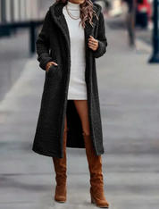 Serena Teddy Coat | Relaxed Fit Damesjas met Capuchon en Zachte Pluche Textuur