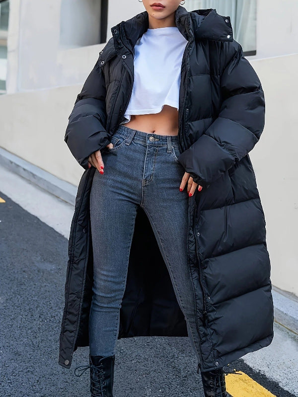Arianna Quilted Puffer | Oversized Lange Damesjas met Capuchon en Warme Isolatie