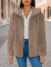 Elisa Sherpa Jacket | Relaxed Fit Damesjas met Capuchon en Zachte Voering