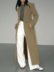 Francesca Wool Coat | Lange Damesjas van Wolmix met Double-Breasted Design