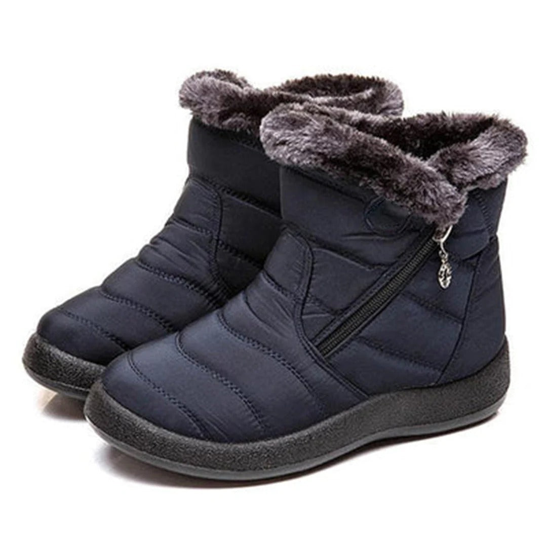 Elena Enkellaarsjes | Dames Quilted Water-Resistant Boots met Imitatiebont en Rits