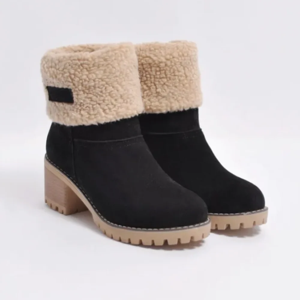 Allegra Enkellaarsjes | Dames Chunky Heel Ankle Boots met Shearling Voering