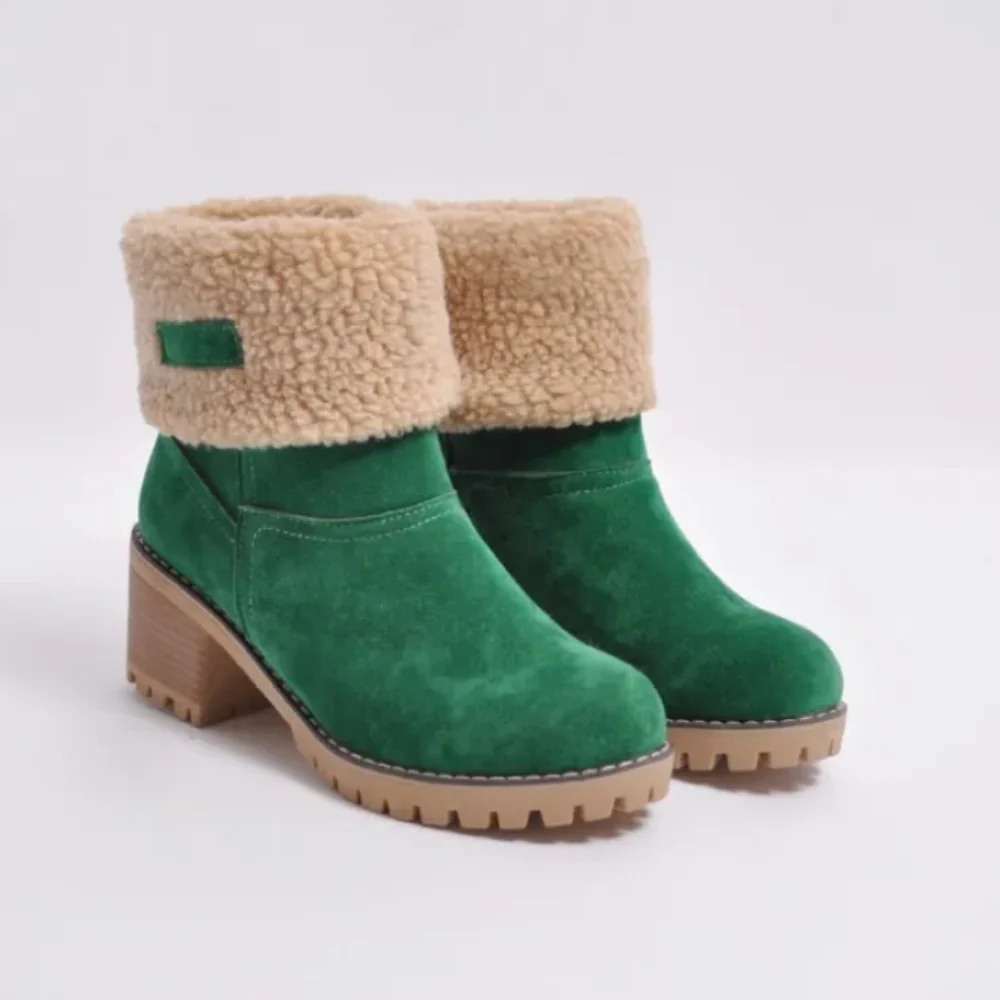 Allegra Enkellaarsjes | Dames Chunky Heel Ankle Boots met Shearling Voering