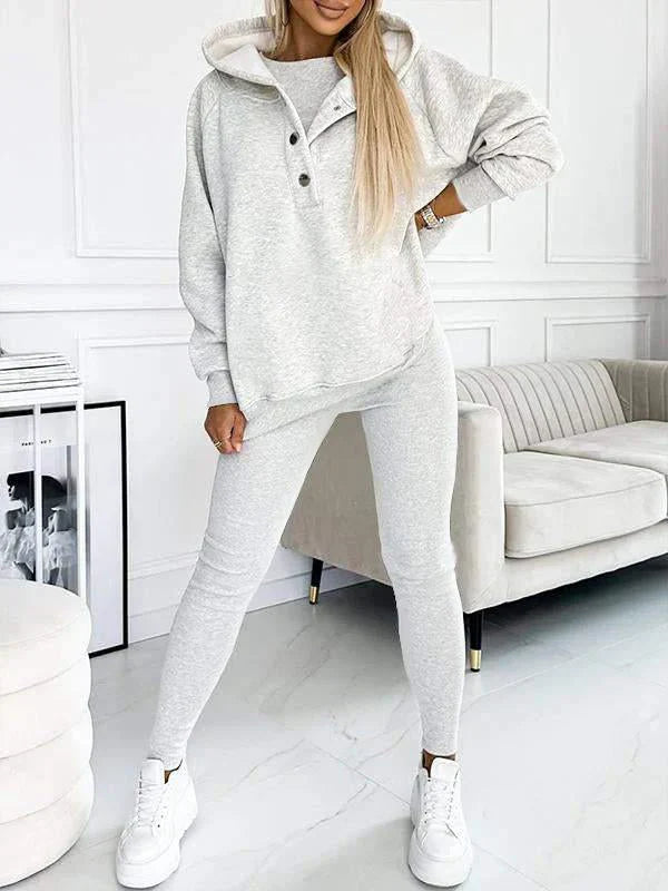 Alessia Set | 3-Delig Dames Loungepak met Hoodie, T-shirt en Joggingbroek