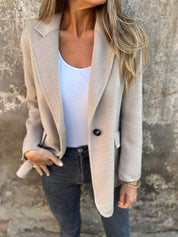 Alice Winterblazer | Elegante Blazer met Afneembare Kraag en Oversized Kragen