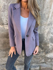 Alice Winterblazer | Elegante Blazer met Afneembare Kraag en Oversized Kragen