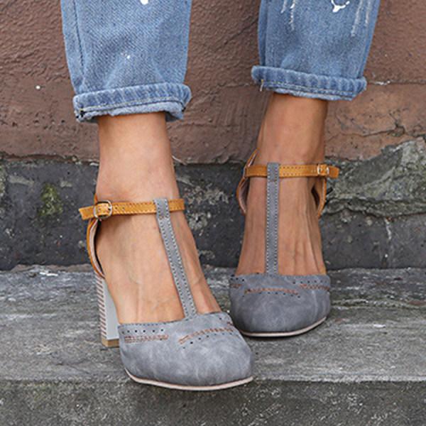 Alycia™ Hakken | Vintage T-Strap Dameshakken met Blokhak en All-Day Comfort