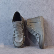 Elisa Laarzen | Warme Dames Enkellaarsjes van PU Leer met Platte Zool