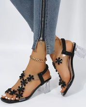Celina Sandalen | Dameshakken met Strass, Peep Toe en Verstelbare Bandjes