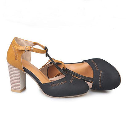 Alycia™ Hakken | Vintage T-Strap Dameshakken met Blokhak en All-Day Comfort