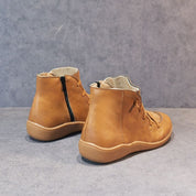 Elisa Laarzen | Warme Dames Enkellaarsjes van PU Leer met Platte Zool