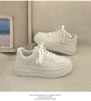 Luna Sneakers | Witte Dames Schoenen met Dikke Zool en Koreaans Design