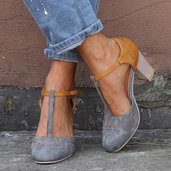 Alycia™ Hakken | Vintage T-Strap Dameshakken met Blokhak en All-Day Comfort