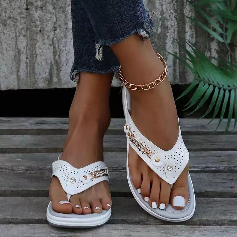 Giulia Sandalen | Wigzool Strandsandalen met Antislip Zool en Metalen Details
