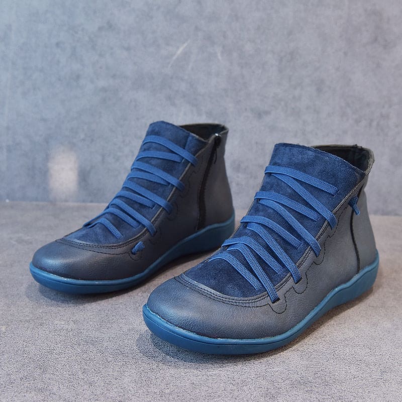 Elisa Laarzen | Warme Dames Enkellaarsjes van PU Leer met Platte Zool