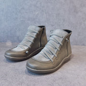 Elisa Laarzen | Warme Dames Enkellaarsjes van PU Leer met Platte Zool