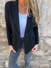 Alice Winterblazer | Elegante Blazer met Afneembare Kraag en Oversized Kragen