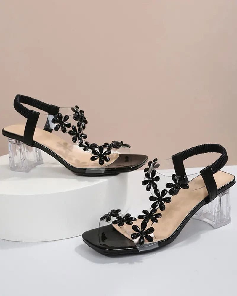 Celina Sandalen | Dameshakken met Strass, Peep Toe en Verstelbare Bandjes