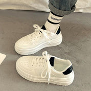 Luna Sneakers | Witte Dames Schoenen met Dikke Zool en Koreaans Design