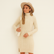 Livia gebreide winterjurk – stijlvolle damesjurk met elegante pasvorm