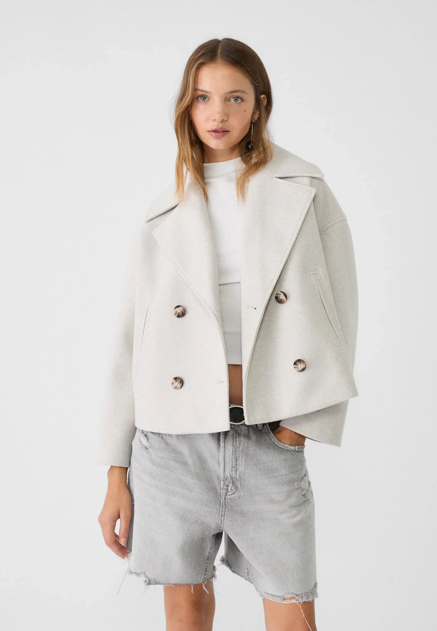 Carina Blazer | Cropped Blazerjas met Dubbele Knoopsluiting en Puntige Revers