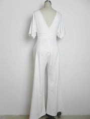 Karen Jumpsuit | Elegante Dames Jumpsuit met V-Hals en Wijde Pijpen