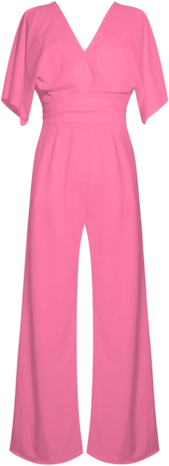 Karen Jumpsuit | Elegante Dames Jumpsuit met V-Hals en Wijde Pijpen