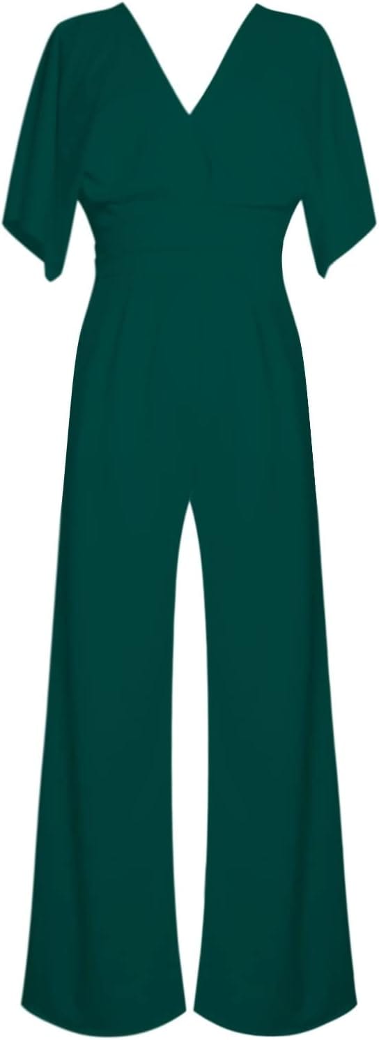 Karen Jumpsuit | Elegante Dames Jumpsuit met V-Hals en Wijde Pijpen