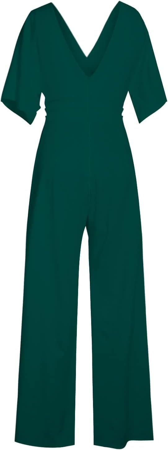 Karen Jumpsuit | Elegante Dames Jumpsuit met V-Hals en Wijde Pijpen