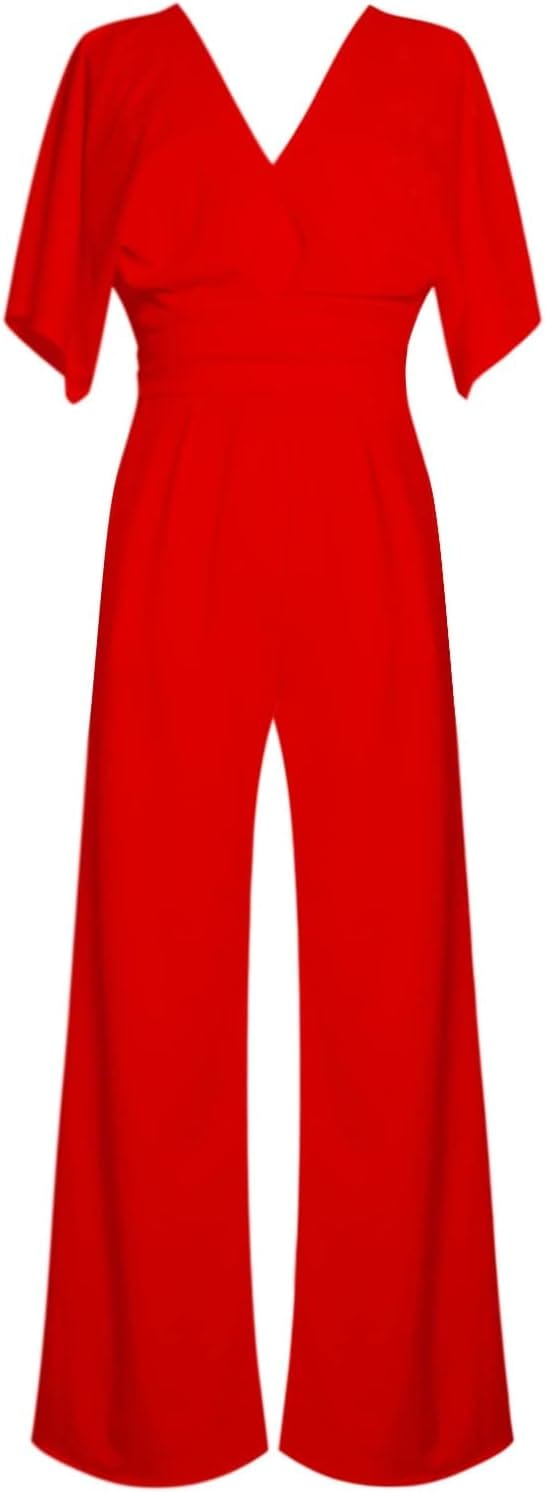 Karen Jumpsuit | Elegante Dames Jumpsuit met V-Hals en Wijde Pijpen