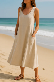 Nena Jurk | Relaxte Zomerjurk met Volumineuze Pasvorm en Zakken