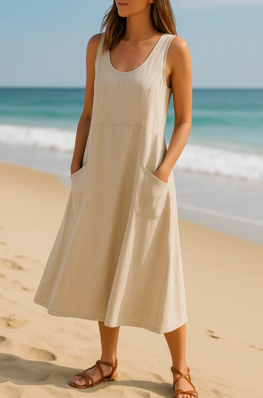 Nena Jurk | Relaxte Zomerjurk met Volumineuze Pasvorm en Zakken