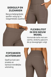 Lia Stretchbroek Dames met Comfortabele Pasvorm, Hoge Taille en Zachte Stretchstof - Zwart/Rood/Blauw
