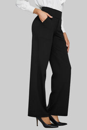 Lia Stretchbroek Dames met Comfortabele Pasvorm, Hoge Taille en Zachte Stretchstof - Zwart/Rood/Blauw