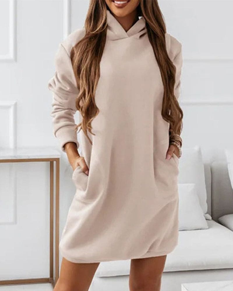 Melen - Lange hoodie in een effen kleur