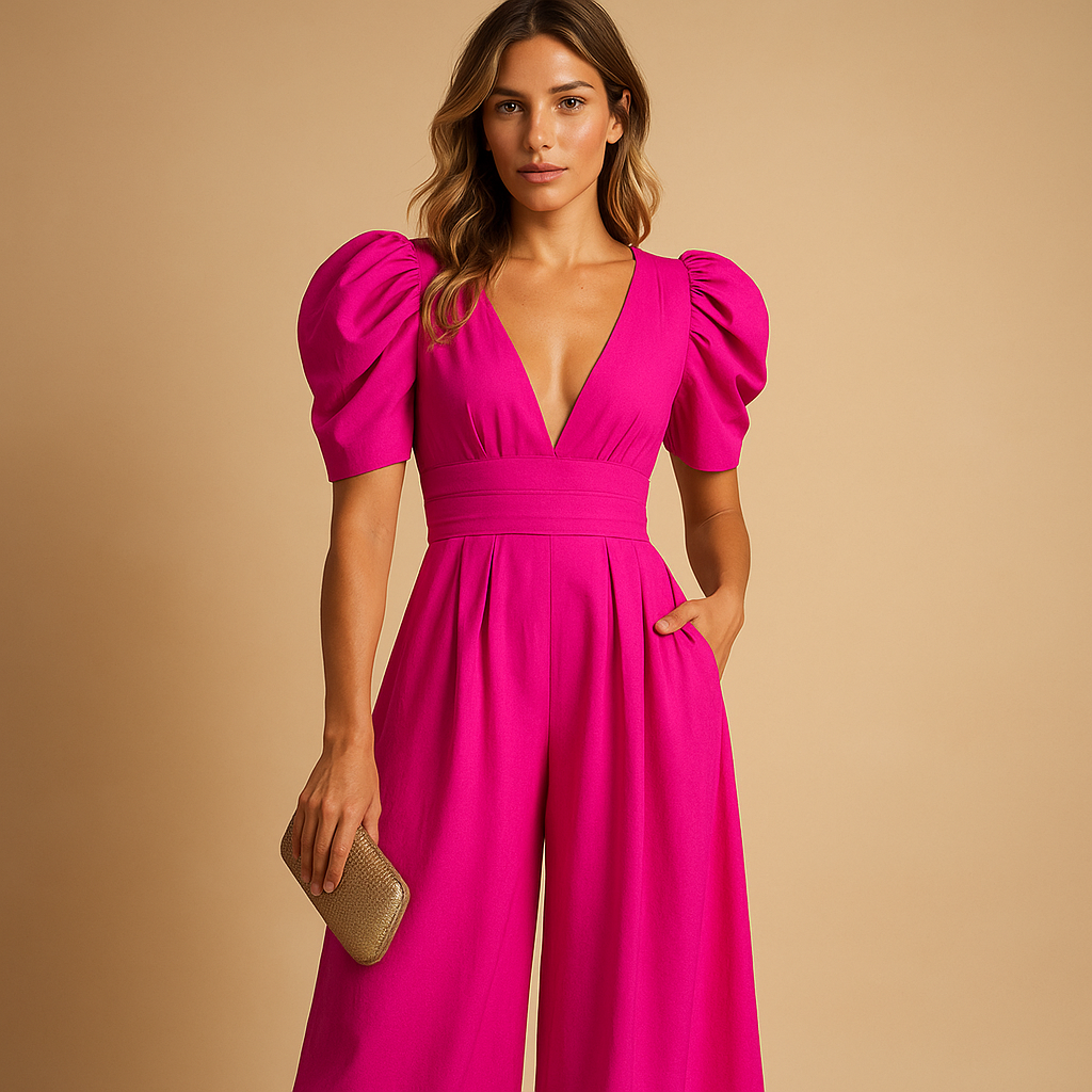 Chiara dames jumpsuit – lange elegante jumpsuit met getailleerde pasvorm