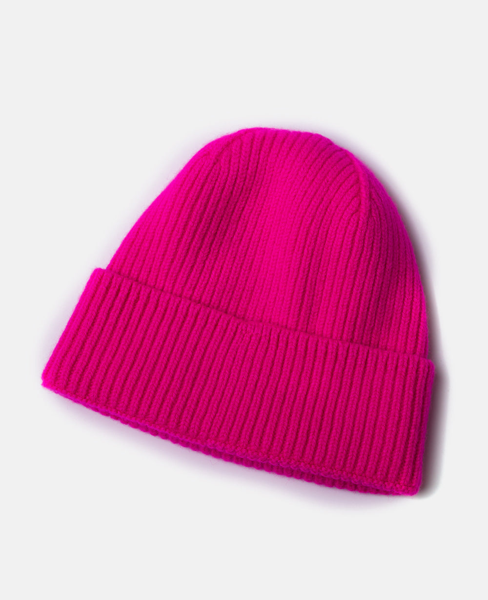 Serena Muts | Wol-Kasjmier Wintermuts in Neon Poppy Pink