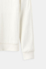 Liam Trui | Heren ribgebreide longsleeve van katoenmix met klassieke pasvorm