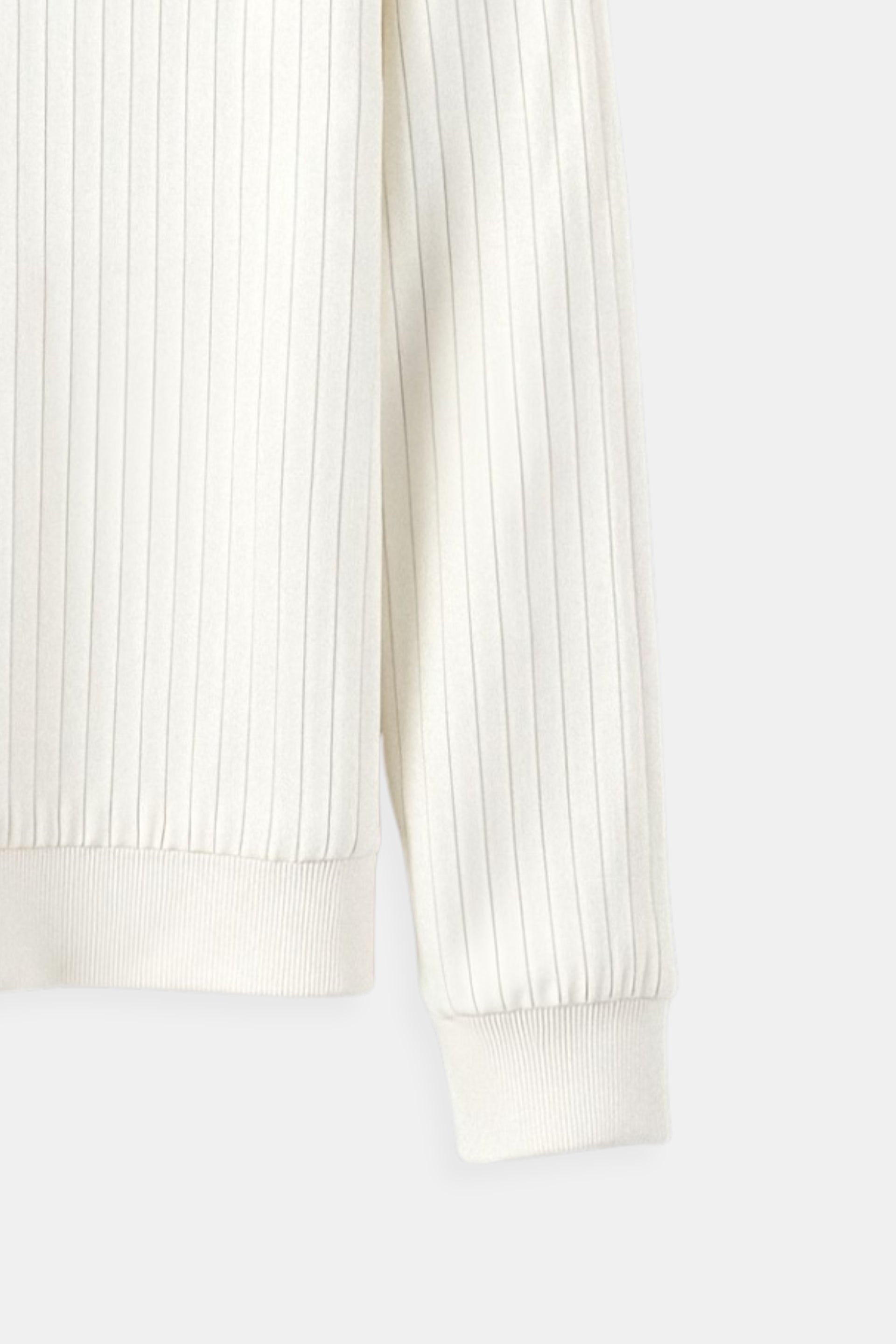 Liam Trui | Heren ribgebreide longsleeve van katoenmix met klassieke pasvorm