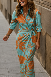 Zomerjurk met wikkel en kraag - Isabella