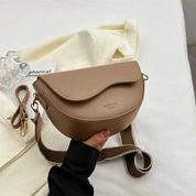 Dames Schoudertas Leer Look Verstelbare Band Compact - Zwart / Donkerbruin / Khaki - Maelen
