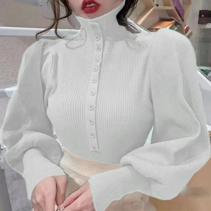 Valeria Coltrui | Elegante Coltrui met Pofmouwen en Subtiele Knoopsluiting