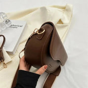 Dames Schoudertas Leer Look Verstelbare Band Compact - Zwart / Donkerbruin / Khaki - Maelen