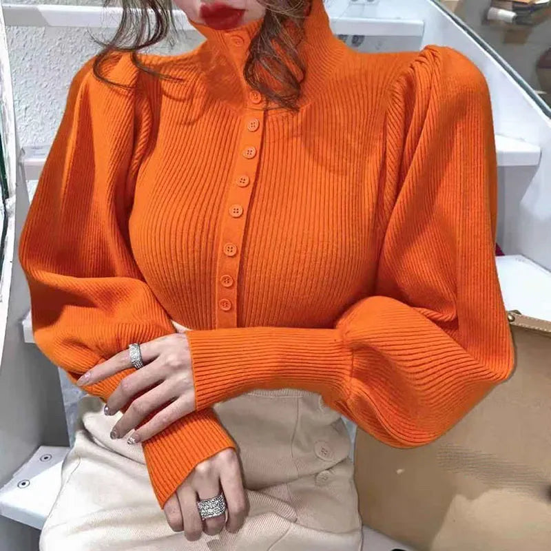 Valeria Coltrui | Elegante Coltrui met Pofmouwen en Subtiele Knoopsluiting