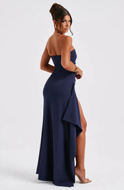Strapless Maxi Jurk Dames Avond Feest Slanke Pasvorm - Zwart / Blauw / Rood - Maelen